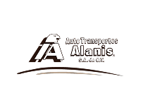 Logo de Auto Transportes Alanis S.A. de C.V. con una letra A estilizada y un águila en marrón.