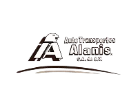 Logo de Auto Transportes Alanis S.A. de C.V. con una letra A estilizada y un águila en marrón.