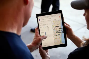 Map on a tablet