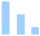 Light blue vertical bar chart showing three columns of decreasing height from left to right.