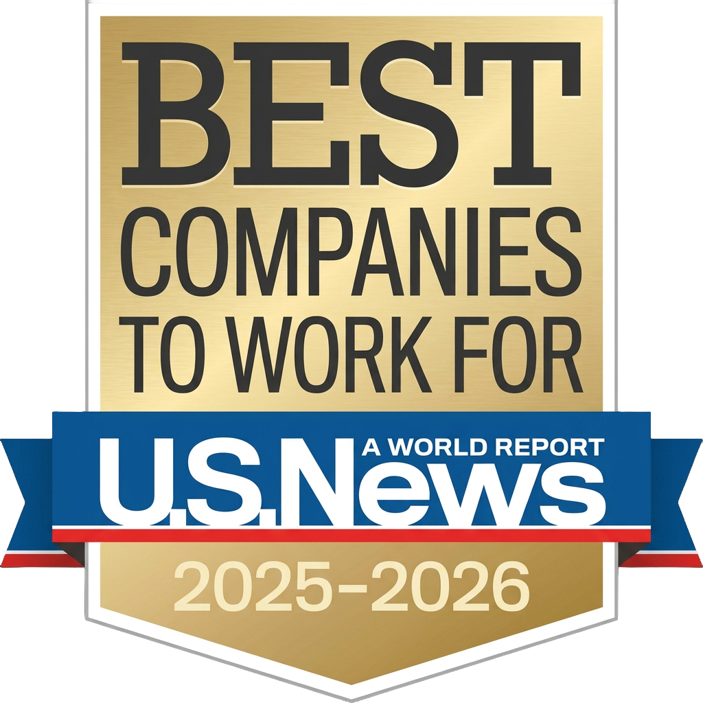 U.S. News & World Report gold shield badge: Best Companies to Work For 2025-2026.