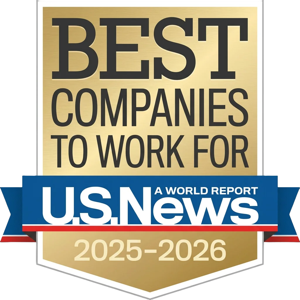 U.S. News & World Report gold shield badge: Best Companies to Work For 2025-2026.