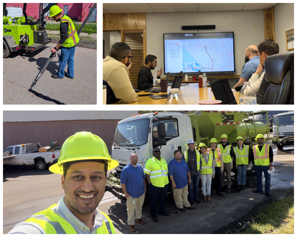 Samsara product design employees onsite with customer