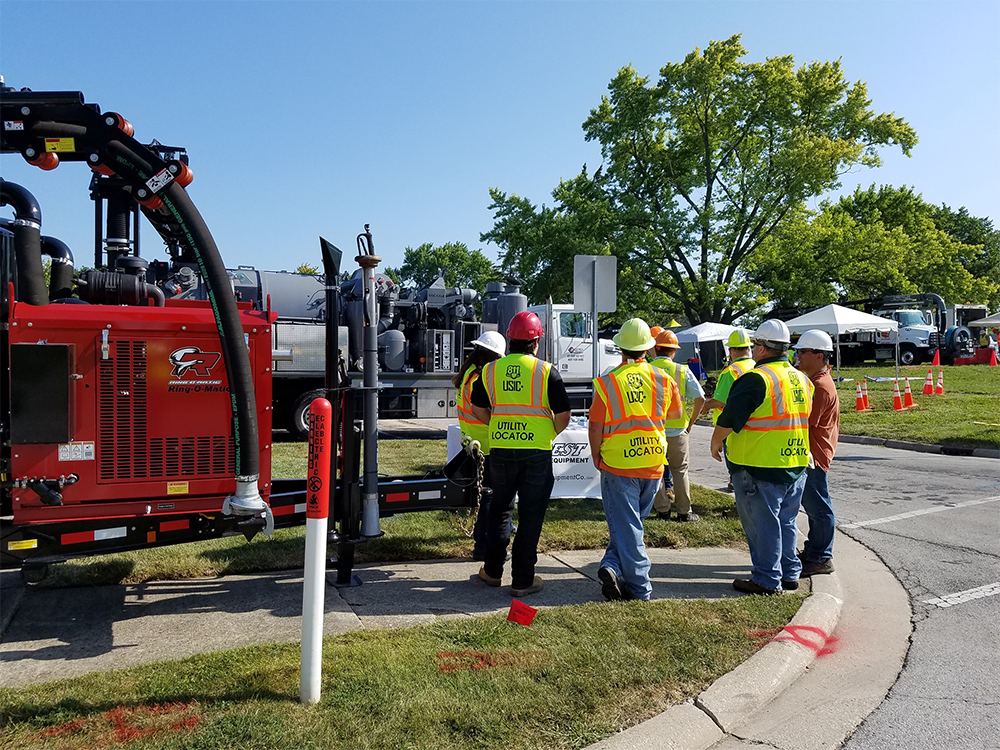 Technicians observing event
