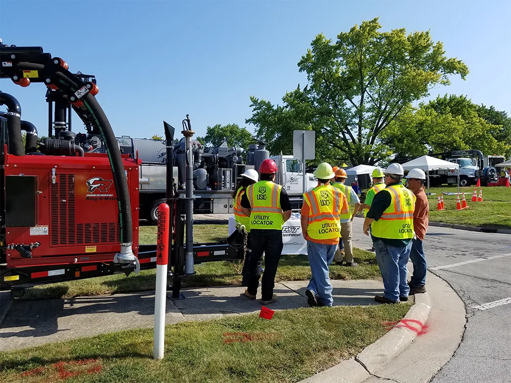Technicians observing event