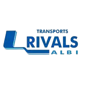 Logo de Transports Rivals Albi avec un design bleu, montrant le nom de l'entreprise de transport.