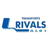 Logo de Transports Rivals Albi avec un design bleu, montrant le nom de l'entreprise de transport.