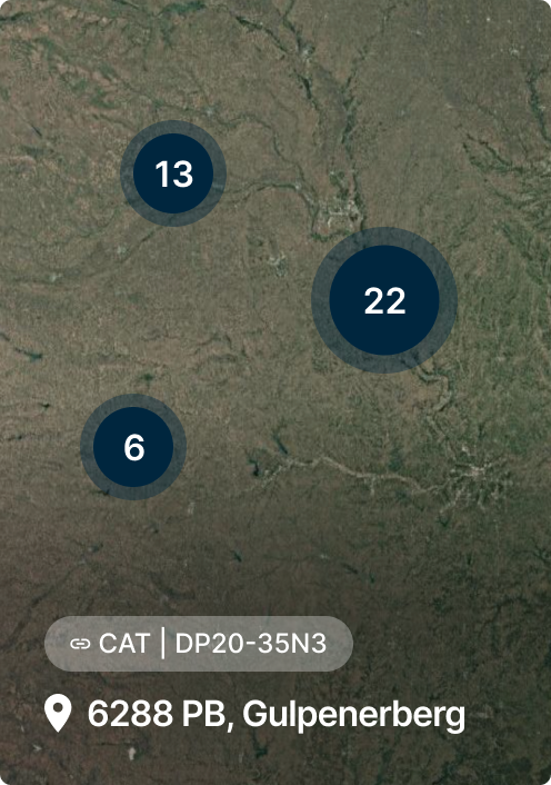 Kaartweergave van Richland Hills met drie genummerde markeringen (6, 13, 22) en een locatielabel dat 6801 NE toont.