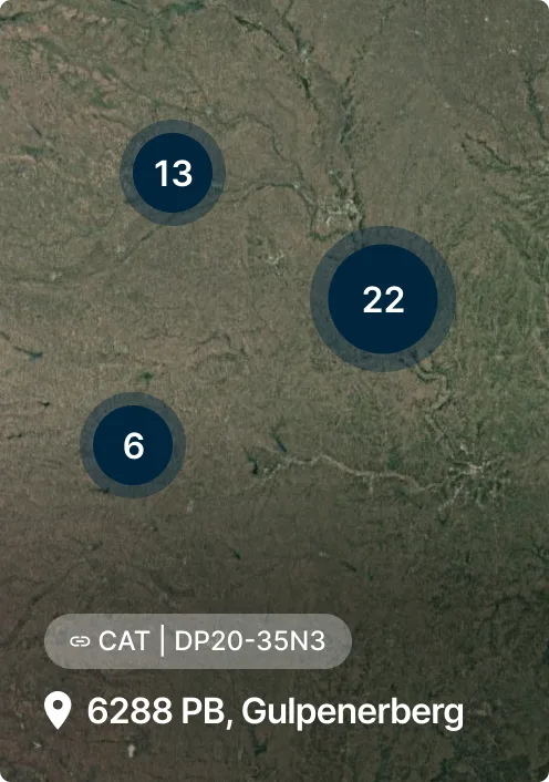 Kaartweergave van Richland Hills met drie genummerde markeringen (6, 13, 22) en een locatielabel dat 6801 NE toont.