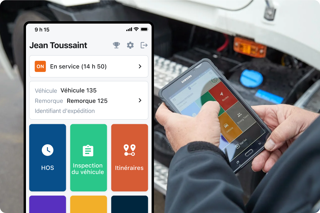 tableau de bord Samsara sur un appareil mobile