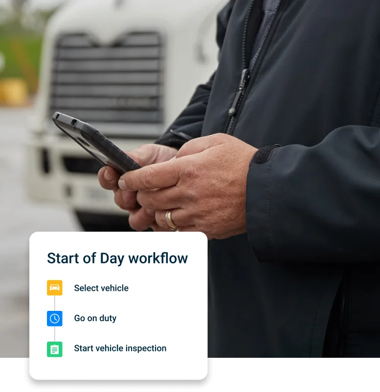 Physical operations worker on mobile device to review daily workflow.