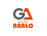 Logo de Grupo Aralo con letras "GA" en gris y naranja, y "GRUPO ARALO" en naranja debajo.
