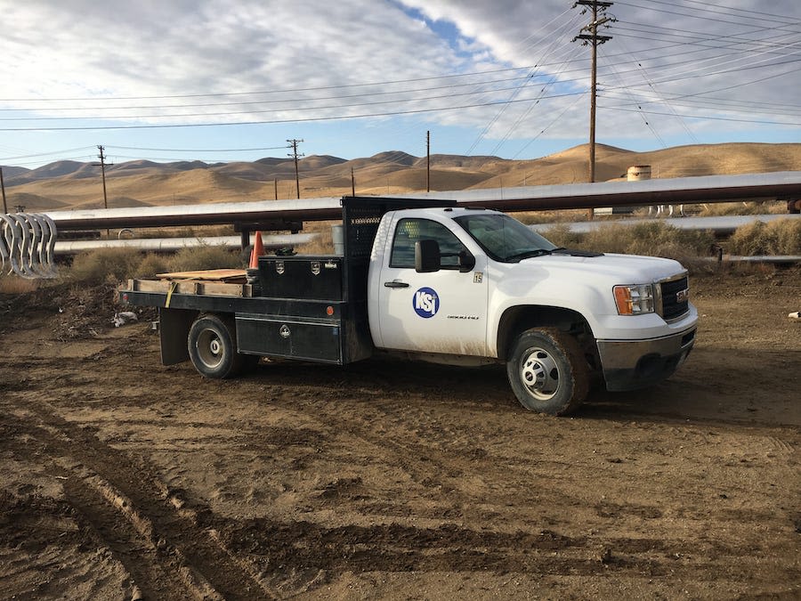 Truck Oil in field