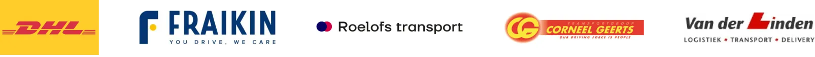 logo's van toonaangevende bedrijven in de transportsector zoals Univar Solutions en Estes