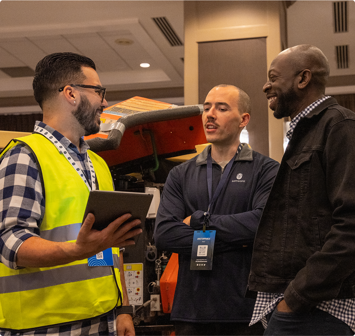 people chatting looking at device