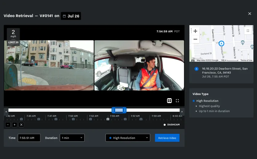 Screenshot of HD video footage of Samsara service transparency