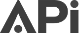 Dark gray API logo with stylized letter A featuring a dot, letter P, and lowercase letter i.