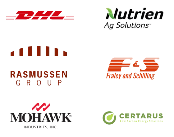 DHL, Nutrien AG, The Rasmussen Group, Fraley & Schilling, Mohawk Industries, Certarus