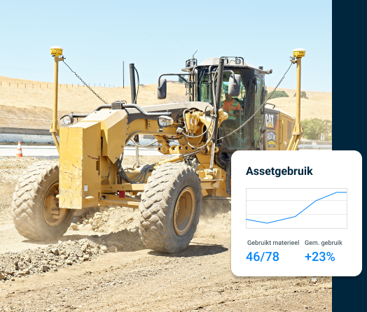 Asset utilization chart with construction vehicle