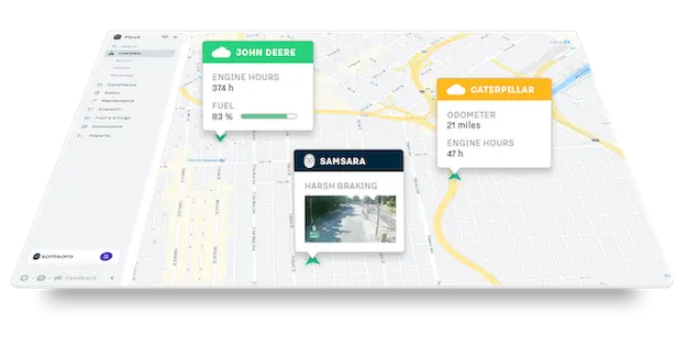 Screenshot of OEM map showing notifications