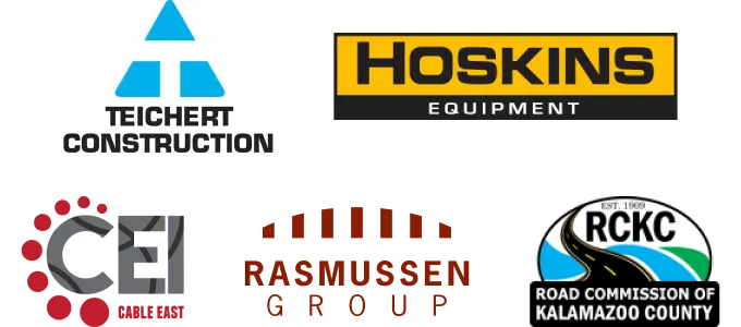 Teichert Construction, Hoskins Equipment, Road Commission of Kalamazoo, Cable East, Inc., The Rasmussen Group