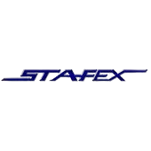 Logo de STAFEX en bleu foncé avec un design stylisé et dynamique.
