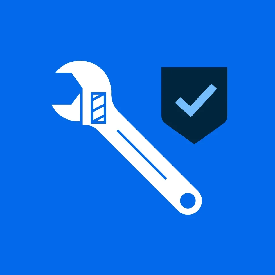 icon showing wrench and checkbox mark