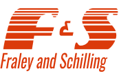 Orange logo for Fraley and Schilling trucking company with stylized "F&S" letters and full company name.