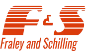 Orange logo for Fraley and Schilling trucking company with stylized "F&S" letters and full company name.