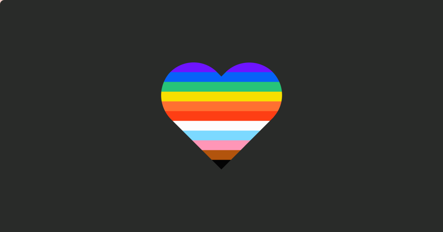 Graphic of Heart Shaped LGBTQ Pride Flag