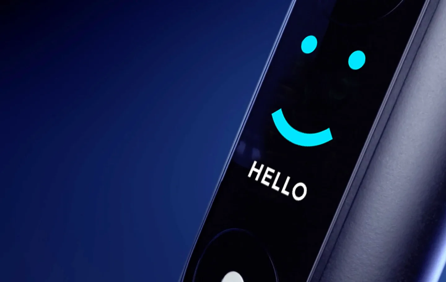 Oral-B iO elektrisk tannbørstes interaktive skjerm (med smilefjes) 