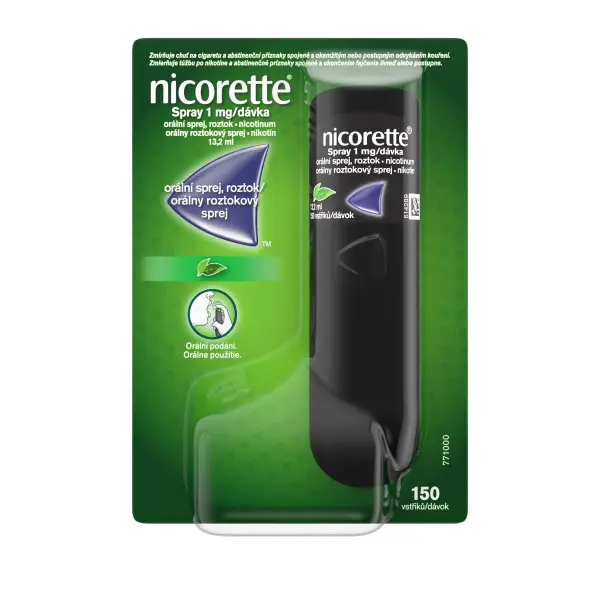 Nicorette® Spray s príchuťou lesného ovocia 1 mg/dávka, orálna aerodisperzia, roztok