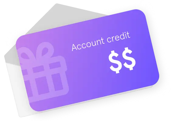 Illustration of a credit card representing the concept of account credit.