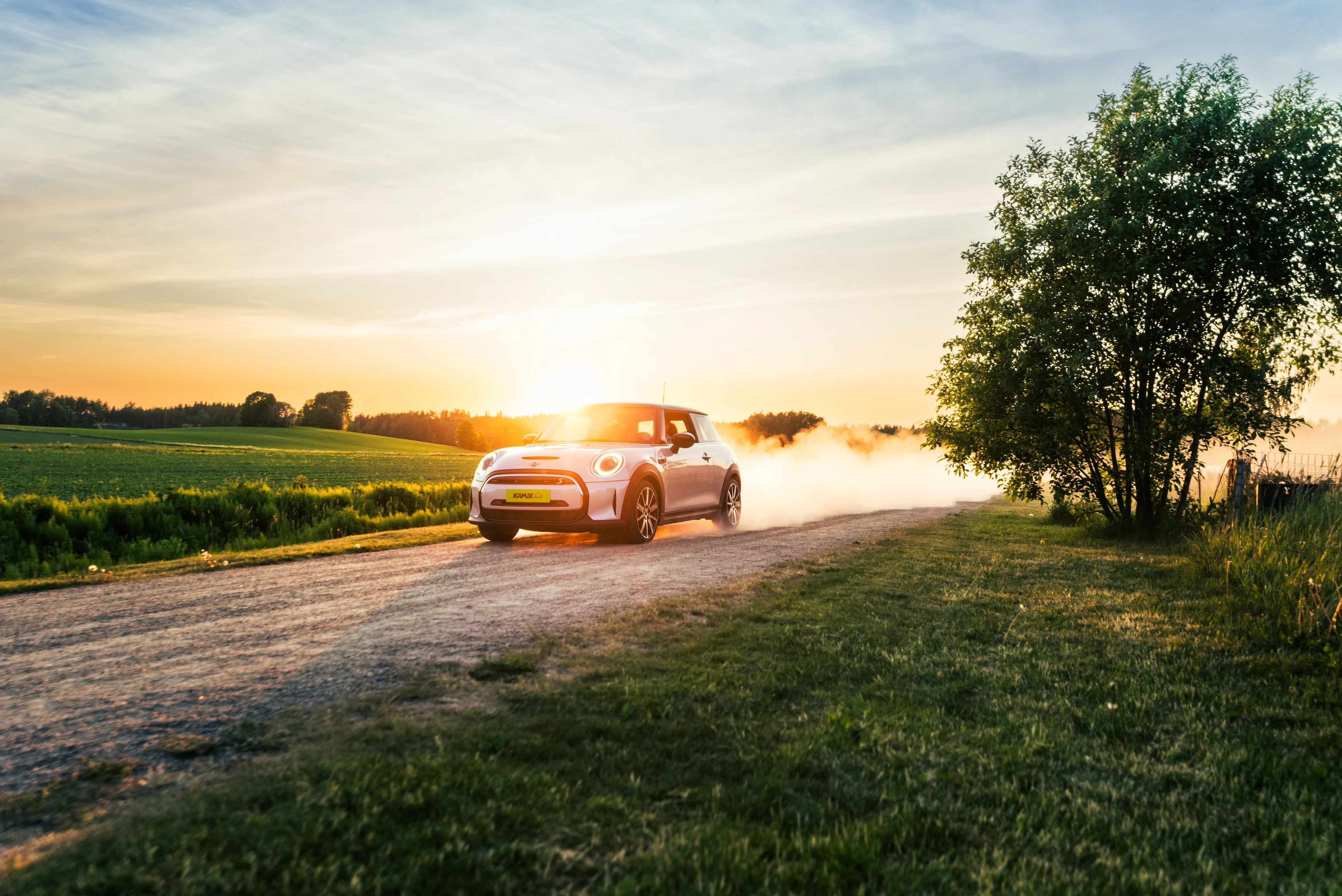 Sunset driving banner