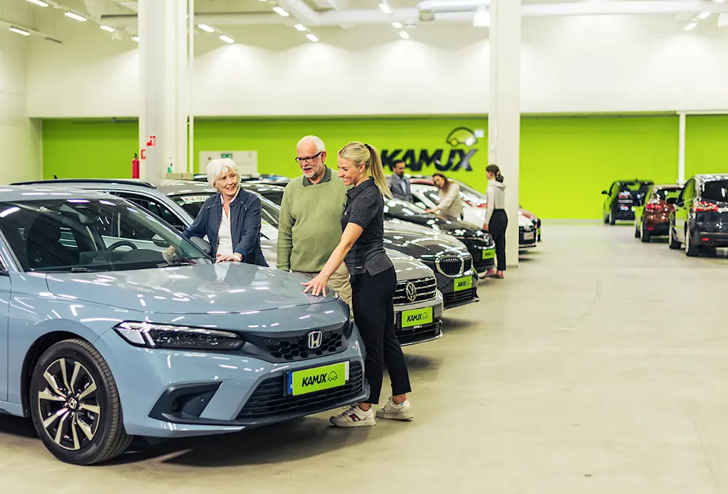 old couple buying car card