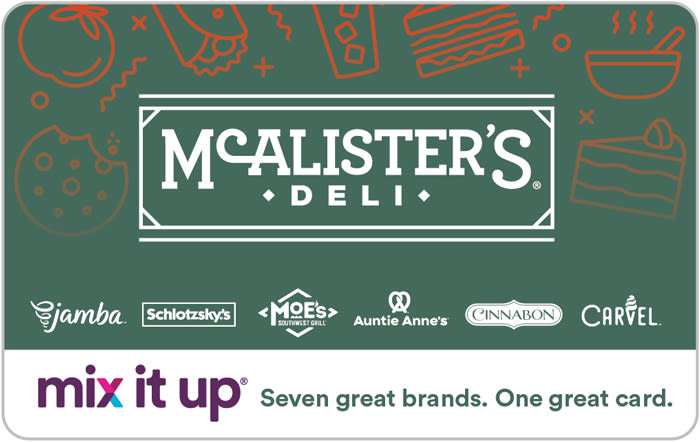 GIFT CARD - McAlister’s Deli – Mix It Up