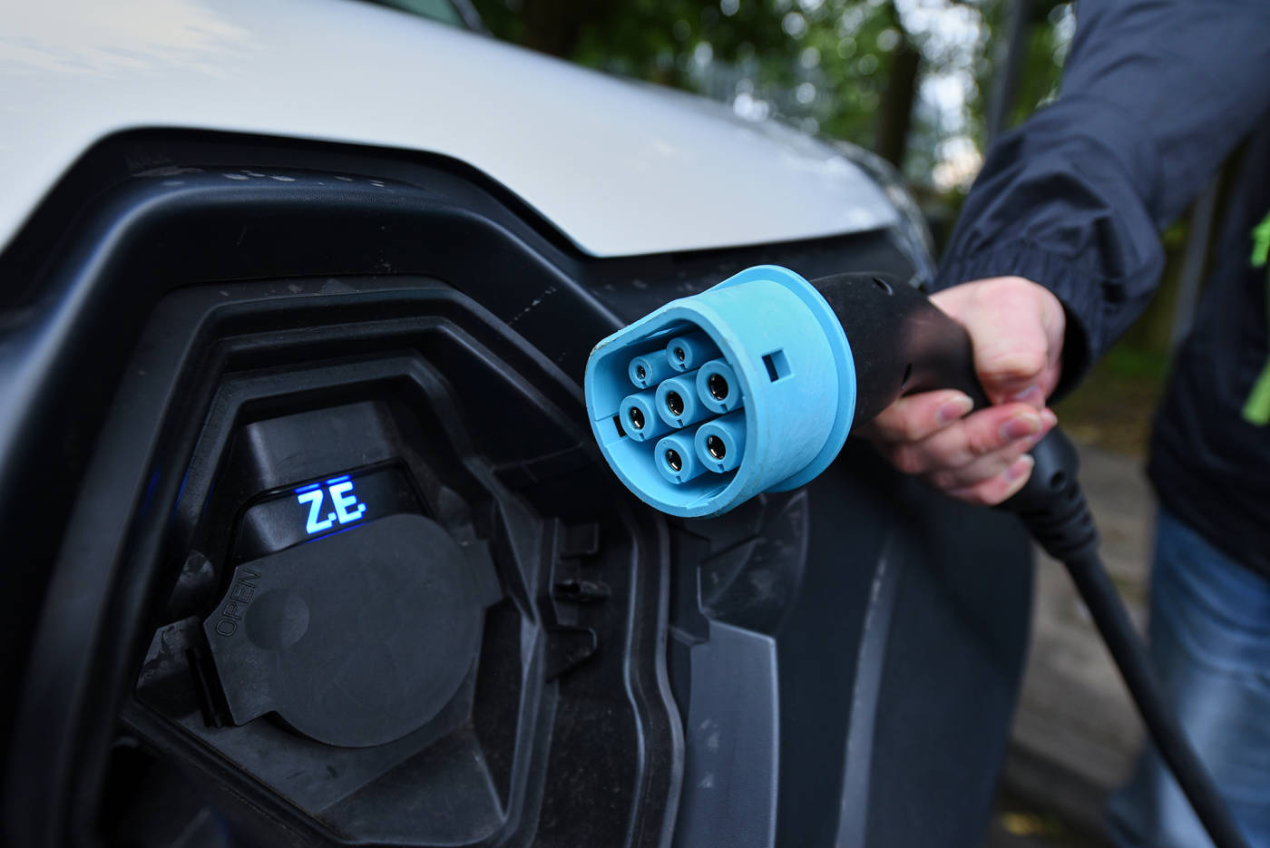 Close up image of an electric charger 