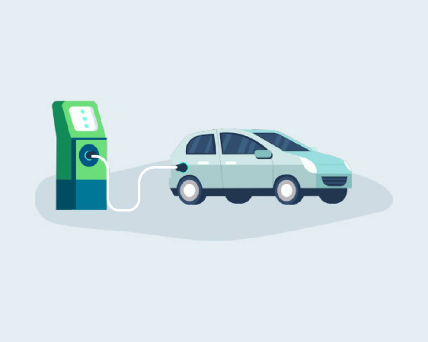Car being charged - illustration