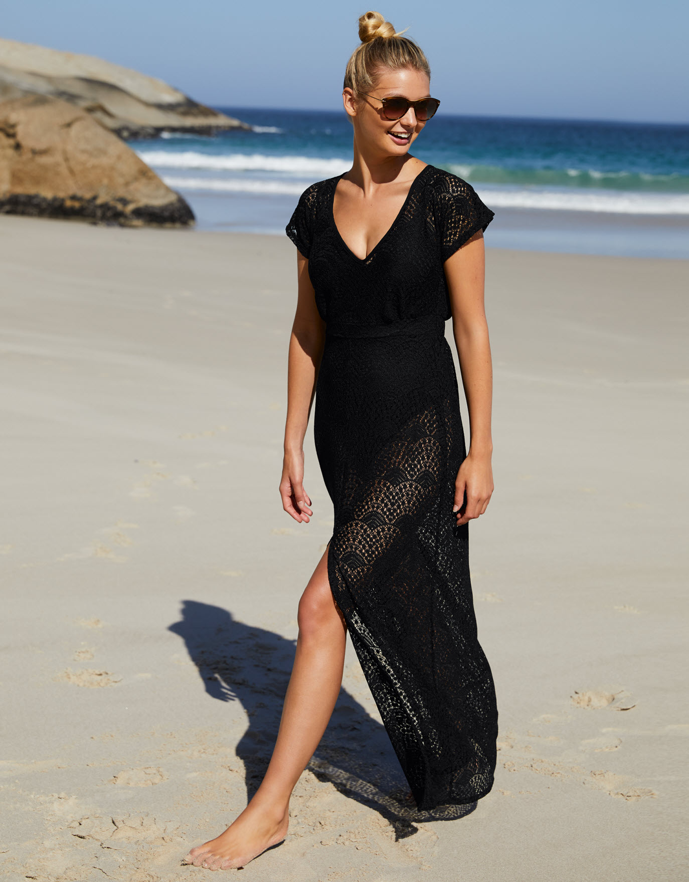 black dress beach