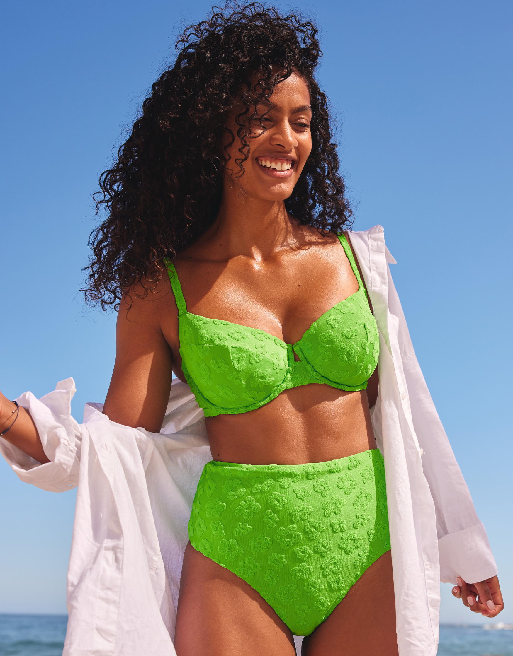 Ostia Bikini Top by Bravissimo Green Balconette Bikini