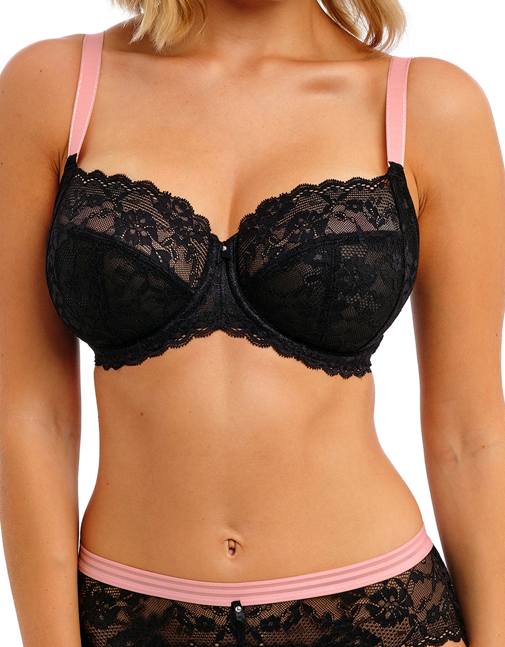 Offbeat Bra by Freya | Black/Pink | Balconette Bra | Bravissimo US