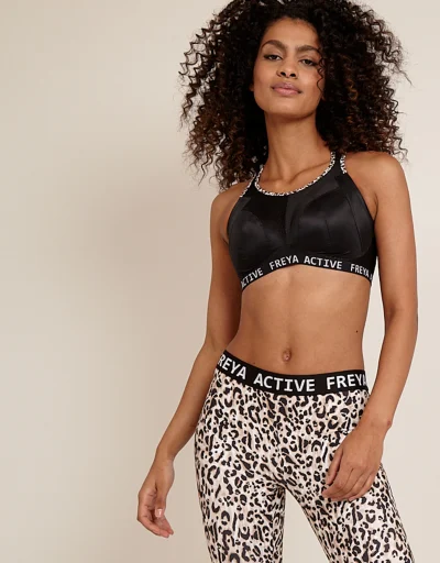 Leopard print sports bras