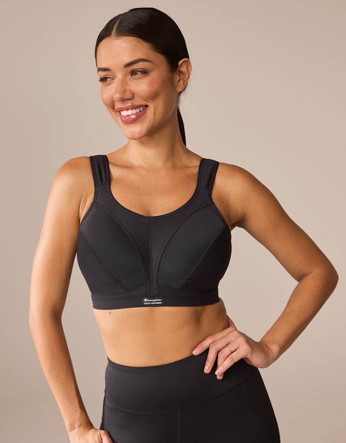D+ Max Sports Bra by Shock Absorber Black Non Wired Sports Bra