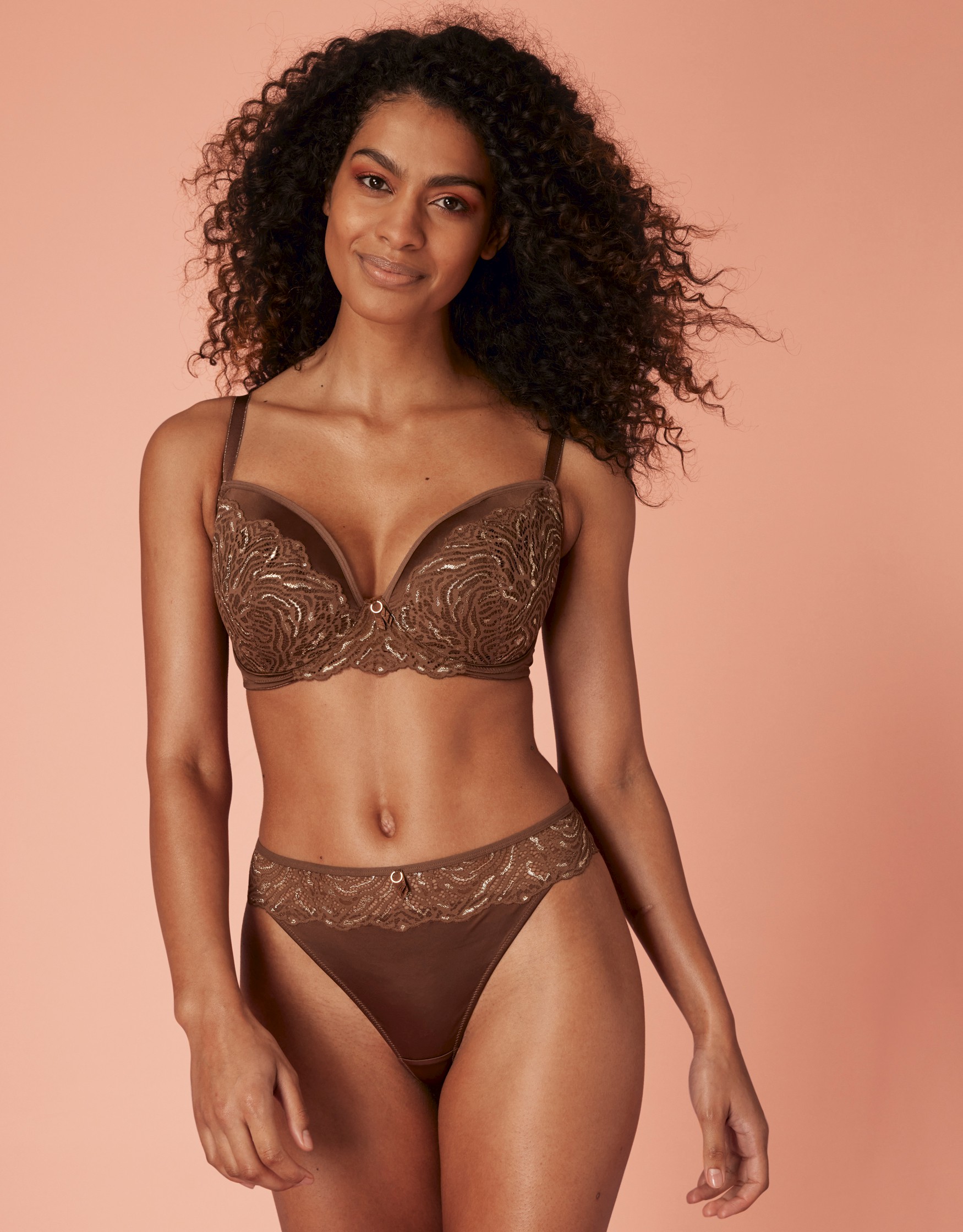 Skin on Skin Bra by Oti x Bravissimo Hazelnut Plunge Bra