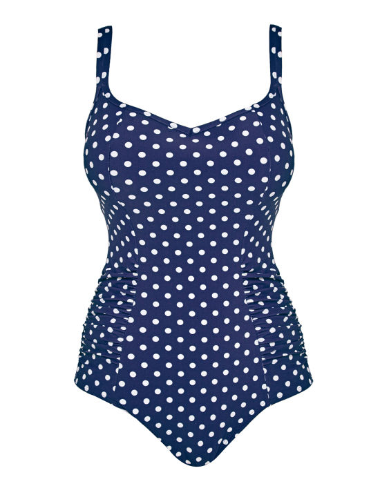 Anya Spot One-Piece Swimsuit by Panache | Navy / Ivory | Balconette ...