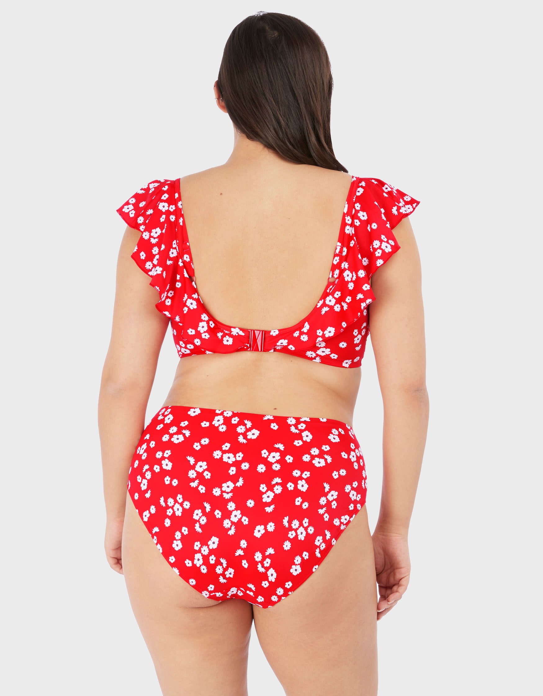 Plain Sailing Bikini Top by Elomi, Red Floral, Balconette Bikini