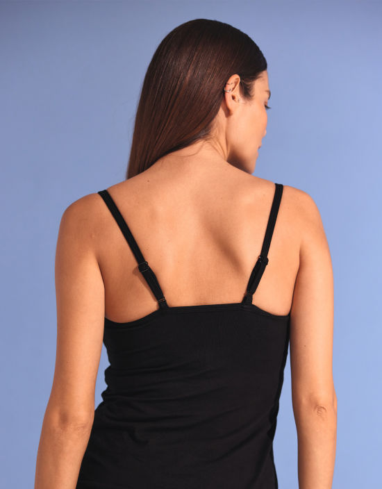 Buy online Black Polyester Camisole from lingerie for Women by