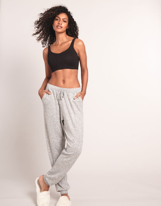 Women's Jogger Set- Grey Top with Black Bottoms