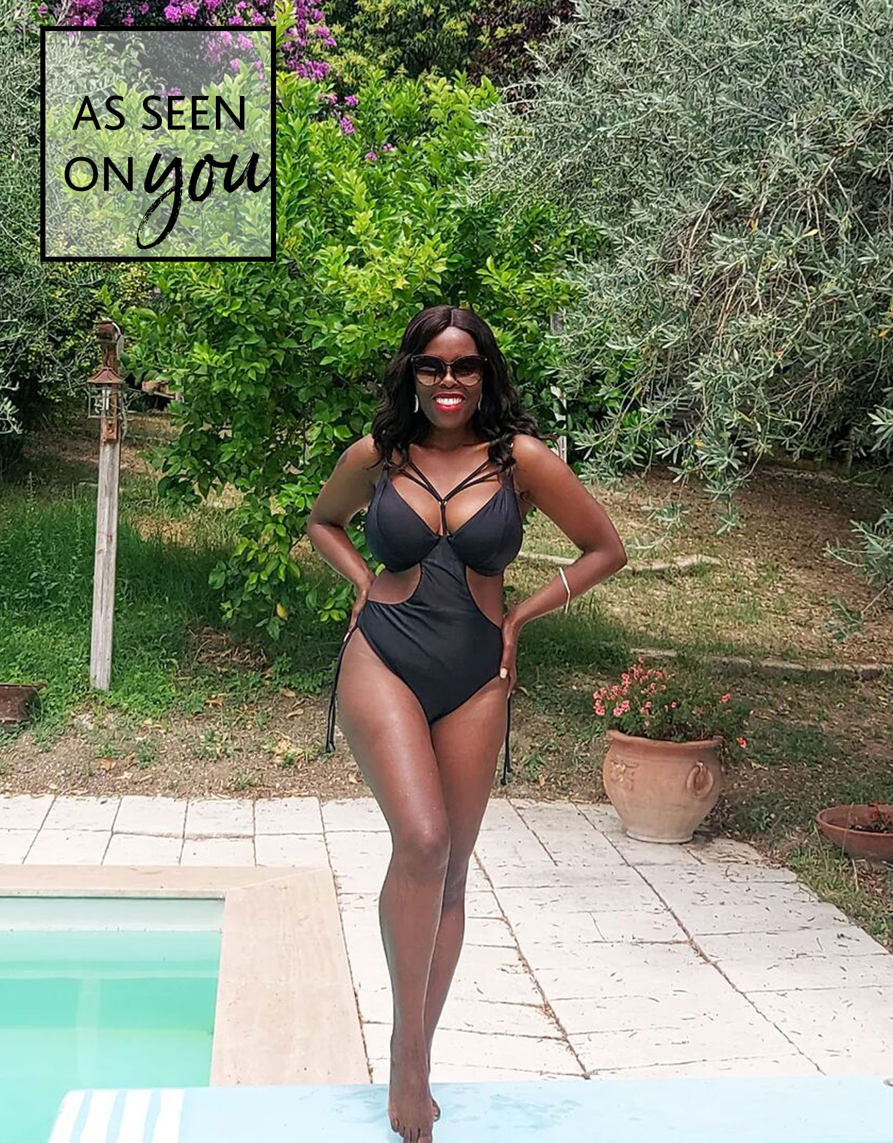 Black on sale plunge swimsuit