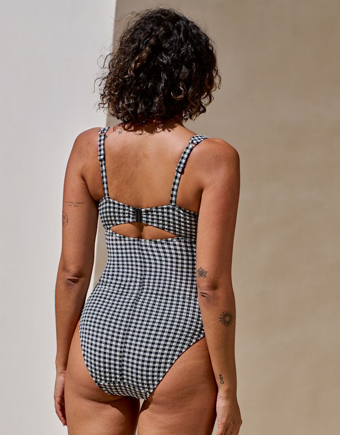Gingham Paloma One-Piece Swimsuit by Panache Black/White Gingham
